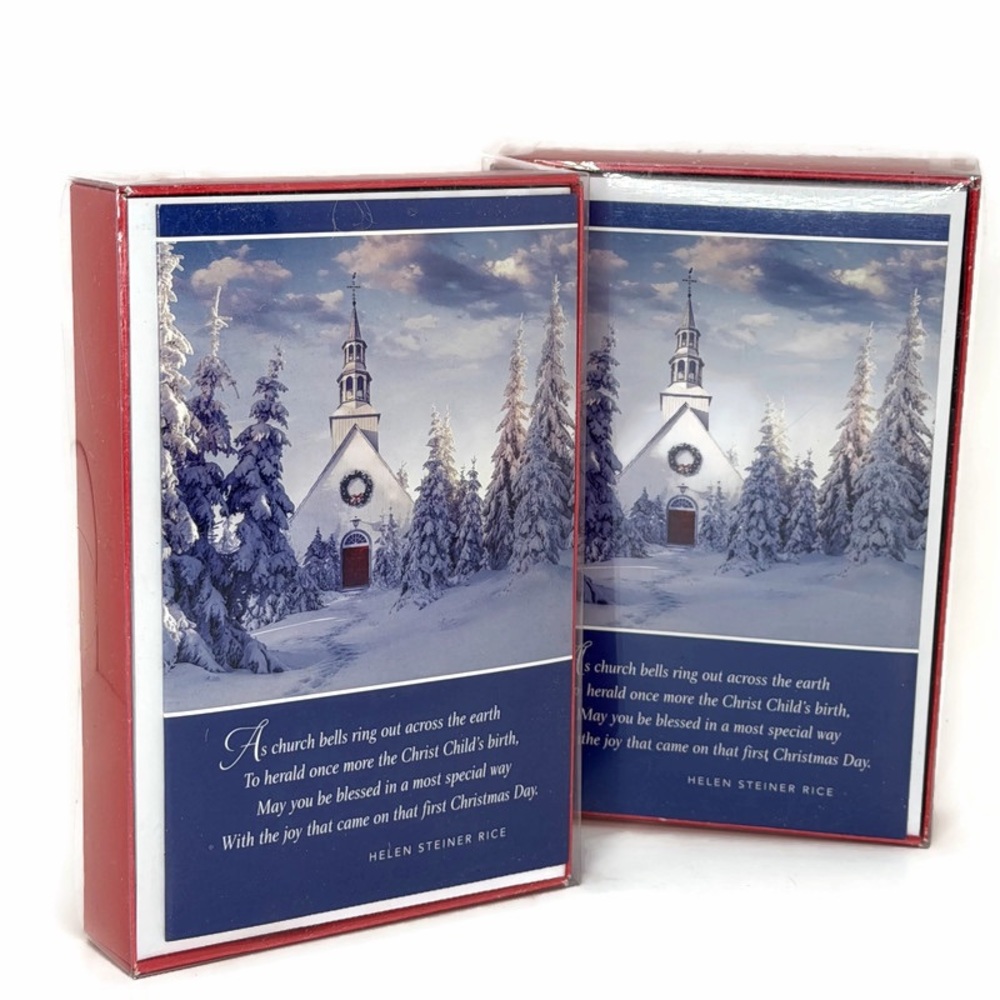 NWT Christmas Greeting Cards Church Set of 2 - 32 Cards